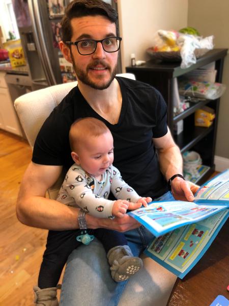 Paul with glasses reads to Mark