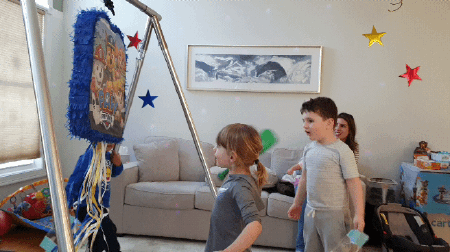Hitting the piñata
